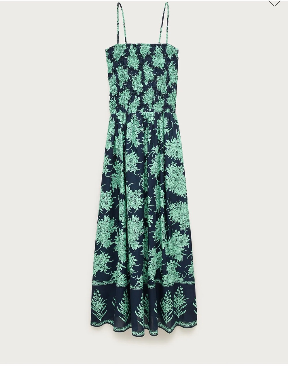 J. Crew Navy Maxi Dress with Mint Floral Print